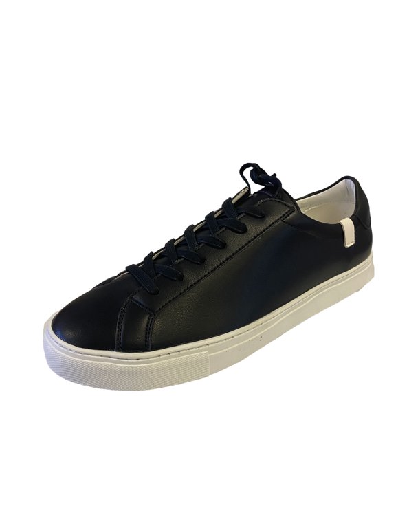 THE HOUSE OF FUTURE Men's Low Top Micro-Leather Sneakers, Black, 14