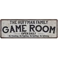 thumbnail image 1 of THE HUFFMAN FAMILY Gift Game Room Country Metal 6x18 Sign 206180042755, 1 of 1