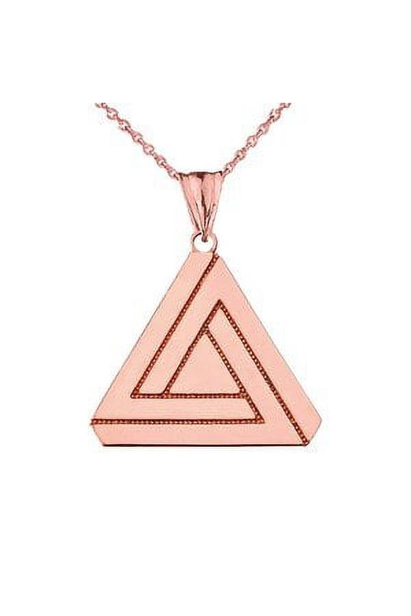 THE IMPOSSIBLE (PENROSE) TRIANGLE PENDANT NECKLACE IN ROSE GOLD :  10K  Pendant with 22" chain