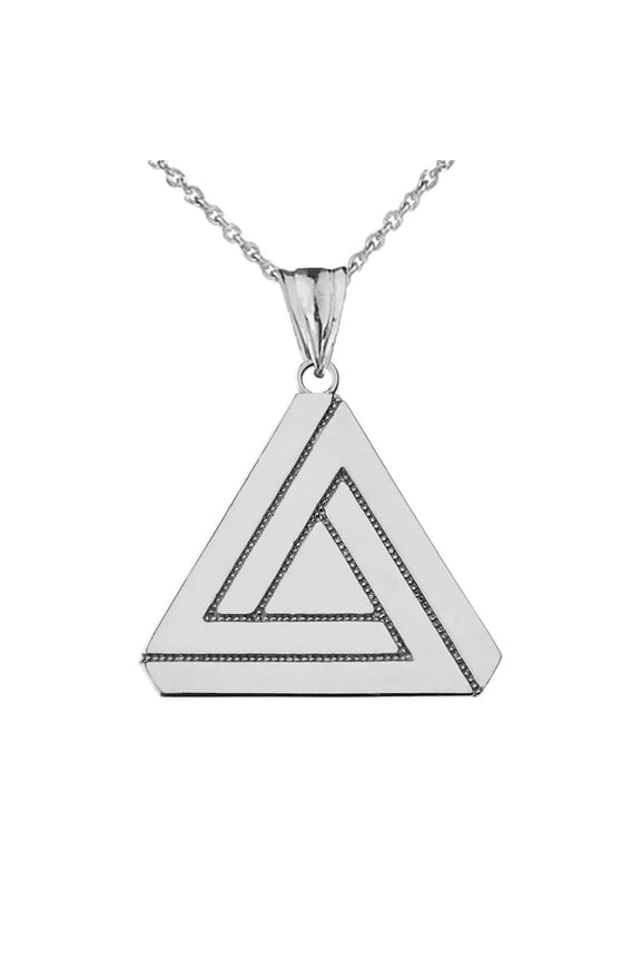 THE IMPOSSIBLE (PENROSE) TRIANGLE PENDANT NECKLACE IN STERLING SILVER : Pendant with 16" chain