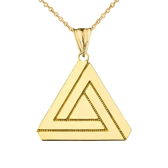 THE IMPOSSIBLE (PENROSE) TRIANGLE PENDANT NECKLACE IN YELLOW GOLD : 14K Pendant only
