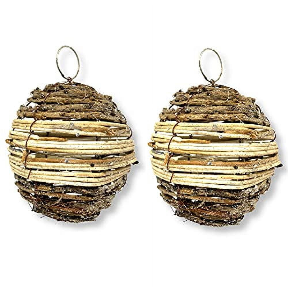 THE JOY TREE Natural Ornaments - Forest Twig Balls - Set of 2