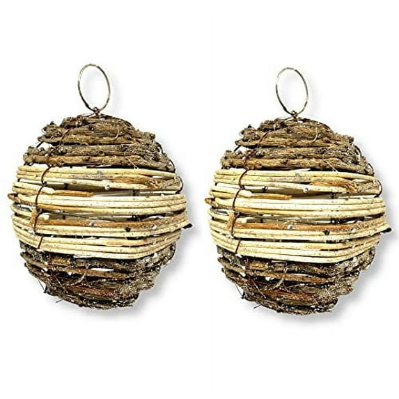 THE JOY TREE Natural Ornaments - Forest Twig Balls - Set of 2