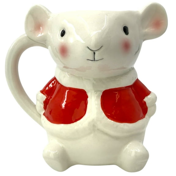 THE JOY TREE Santa Mouse 3D Christmas Mug Holiday Coffee Cup Festive Gift