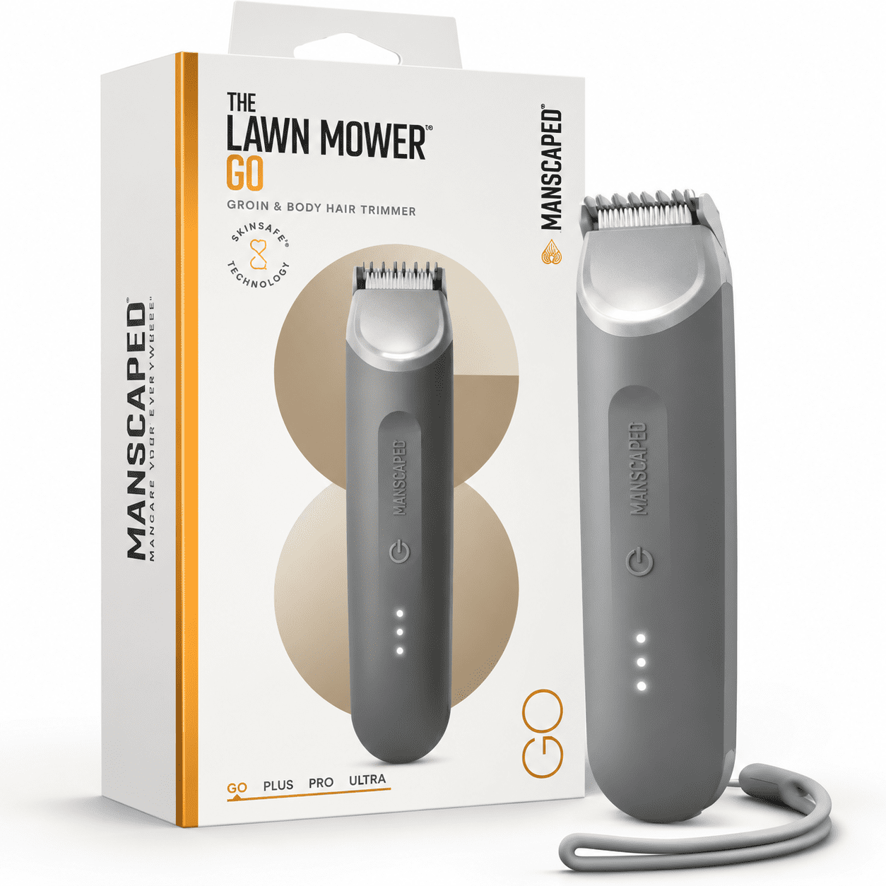 MANSCAPED® The Lawn Mower® Go Men's Electric Groin & Body Hair Trimmer, With SkinSafe® Technology, Up to 60 Minutes of Runtime