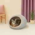 thumbnail image 1 of THE LICKER STORE Fiora 19.5" x 18" Modern Circular Faux Wicker Pet Bed with Machine-Washable Cushion, White, CBD3000C, 1 of 5
