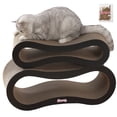 thumbnail image 1 of THE LICKER STORE Suvi 26" Modern Cardboard Infinity 2-in-1 Lounge Bed Cat Scratcher with Catnip, Ink, CSR1014A, 1 of 7