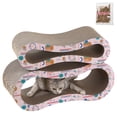 thumbnail image 1 of THE LICKER STORE Suvi 26" Modern Cardboard Infinity 2-in-1 Lounge Bed Cat Scratcher with Catnip, Pattern Party, CSR1014D, 1 of 7