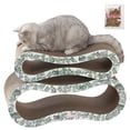 thumbnail image 1 of THE LICKER STORE Suvi 26" Modern Cardboard Infinity 2-in-1 Lounge Bed Cat Scratcher with Catnip, Garden Cats, CSR1014F, 1 of 7