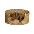 thumbnail image 1 of THE LICKER STORE Perri 24" x 18" Classic Farmhouse Handwoven Hyacinth Oval Pet Bed with Machine-Washable Cushion, Natural, DBD4001A, 1 of 8