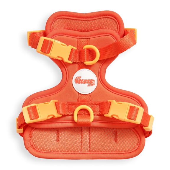THE LICKER STORE Arlo Extra Small Adjustable Soft Padded No Pull Pet Harness with 3 Buckles and 3 Leash Clips, Dark Orange, HNS1000A
