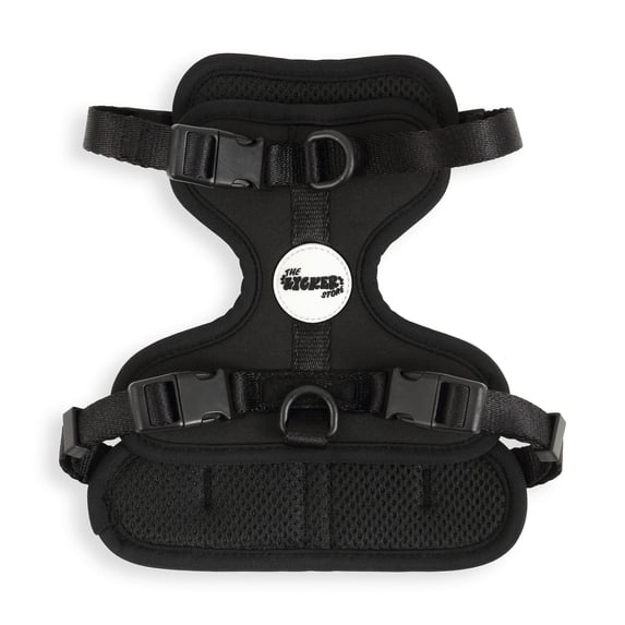 THE LICKER STORE Arlo Small Adjustable Soft Padded No Pull Pet Harness with 3 Buckles and 3 Leash Clips, Black, HNS1001I