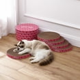 thumbnail image 1 of THE LICKER STORE Kate 12" Modern Patterned Cardboard Reversible Cat Scratcher Pad In Box with Catnip, Hearty Pink/Red (5-Pack), 1 of 5