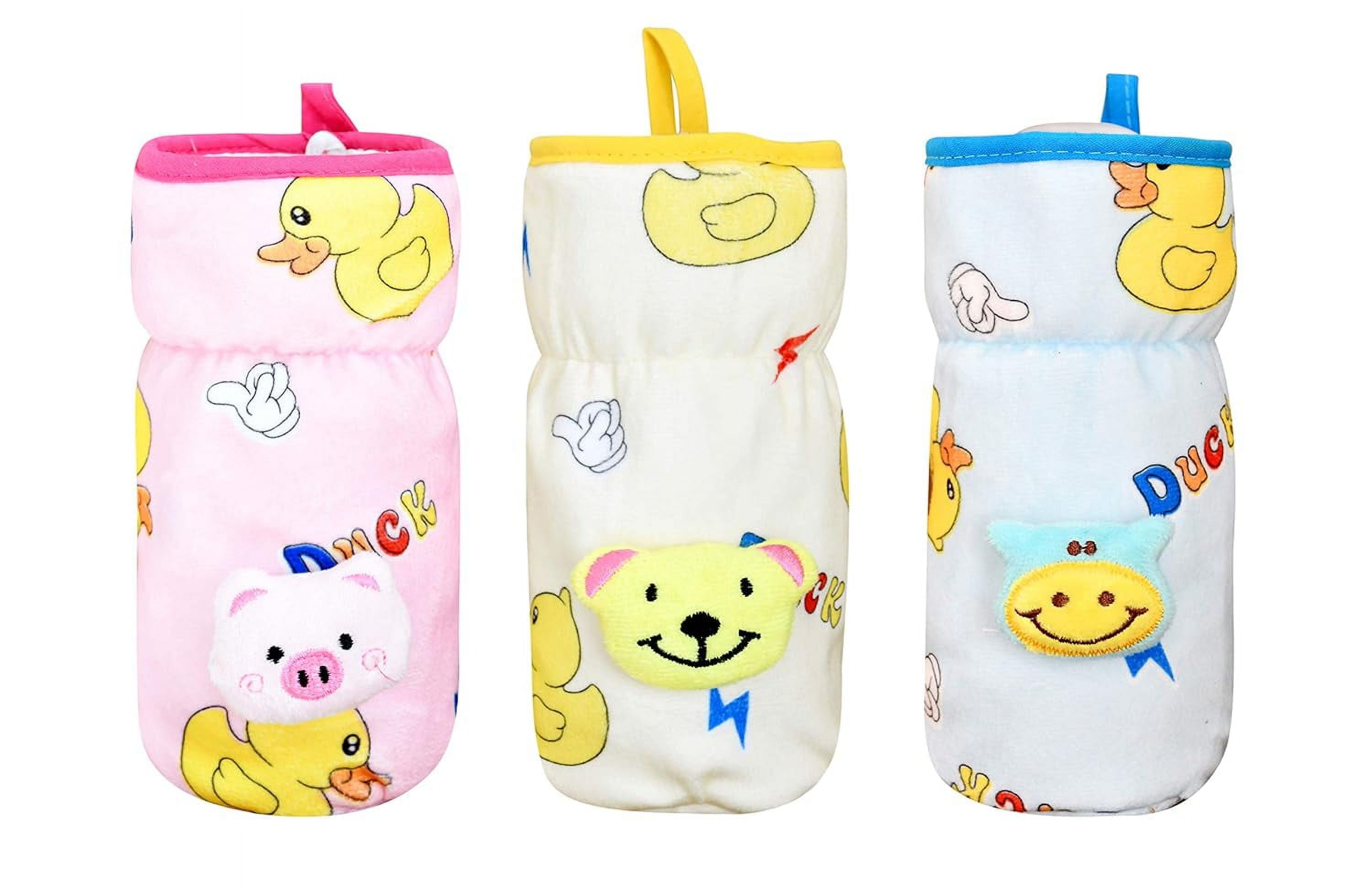 THE LITTLE LOOKERS Soft Plush Stretchable Baby Bottle Sleeves Baby