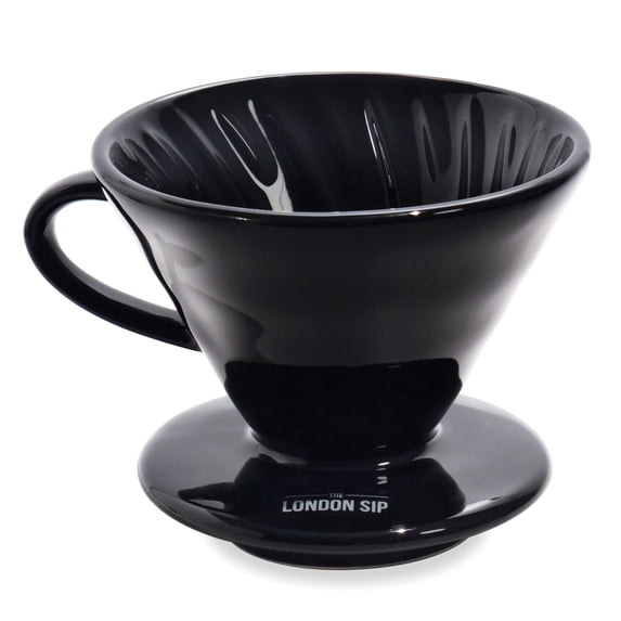 The London Sip Ceramic Coffee Dripper Pour Over Ceramic Coffee Maker, Coffee Slow Brewing Accessories for Home, 1-2 Cup, Black