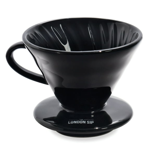 THE LONDON SIP CD1-B Ceramic Coffee Dripper, Black (1 to 2 Cups)