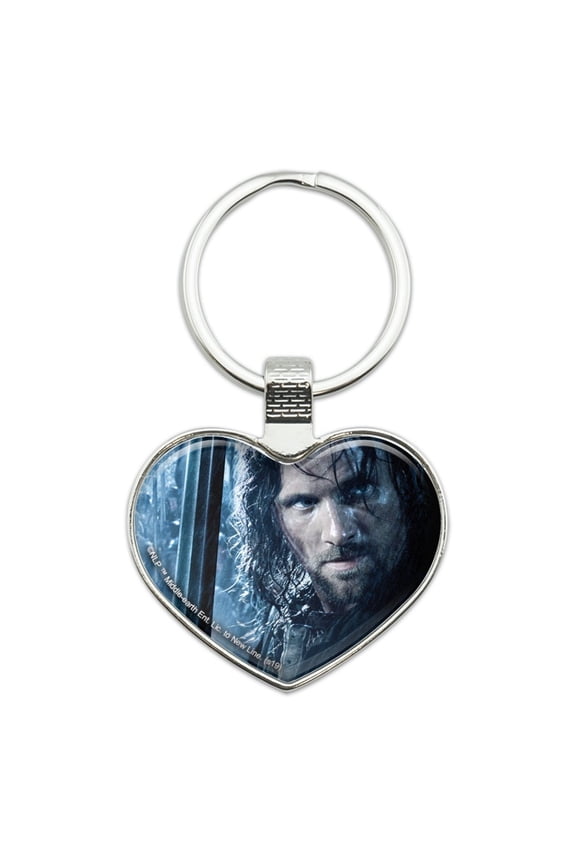 THE LORD OF THE RINGS Aragorn Character Keychain Heart Love Metal Key Chain Ring