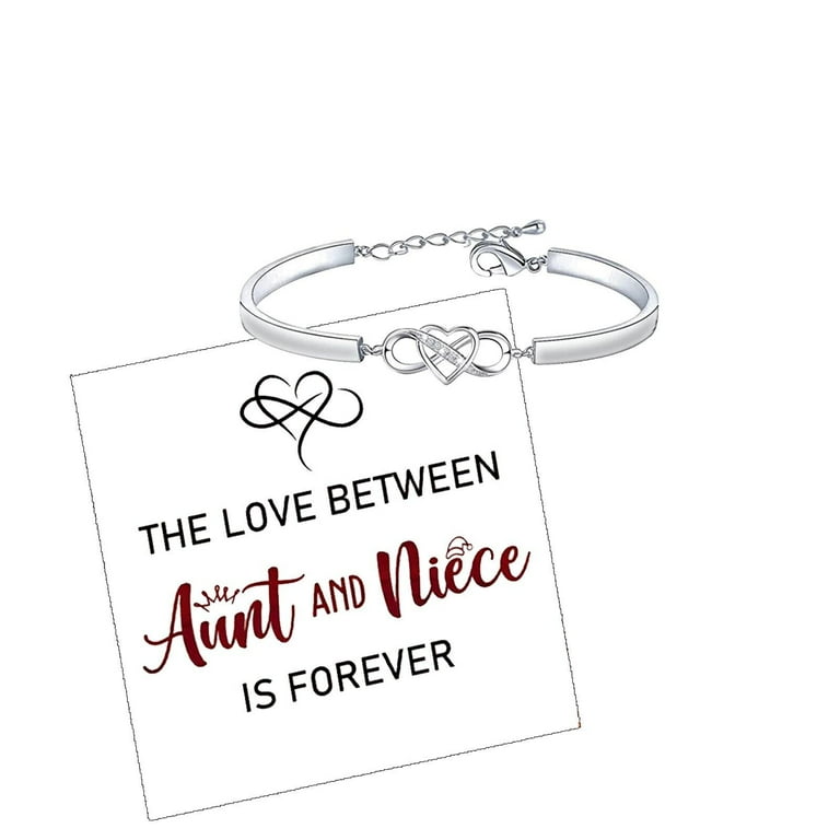 THE LOVE BETWEEN Aunt And Niece Is Forever Bracelet Cute Crossing Heart Shape Silvery Walmart