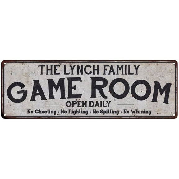 THE LYNCH FAMILY Game Room Country Metal 6x18 Sign 106180042201