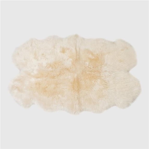 THE MOOD MDL2Q1200 ECLECTIC SHEEPSKIN QUARTO PELT RUG, CHAMPAGNE