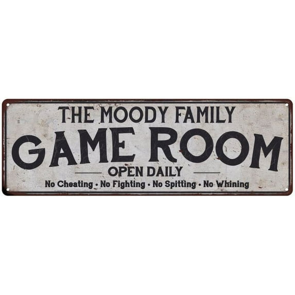 THE MOODY FAMILY Game Room Country Metal 6x18 Sign 106180042248