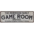 thumbnail image 1 of THE MORRISON FAMILY Gift Game Room Country Metal 6x18 Sign 206180042854, 1 of 1