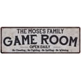 thumbnail image 1 of THE MOSES FAMILY Game Room Country Metal 8x24 Sign 108240042336, 1 of 1
