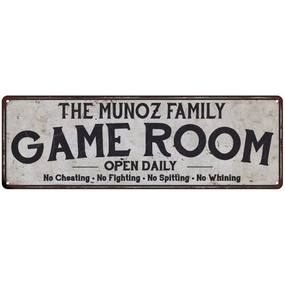 THE MUNOZ FAMILY Gift Game Room Country Metal 6x18 Sign 206180042200