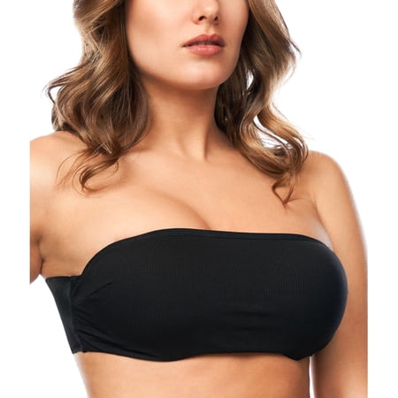 THE NATURAL Black Backless Bandeau Wire-free Wing Bra, US 4, NWOT