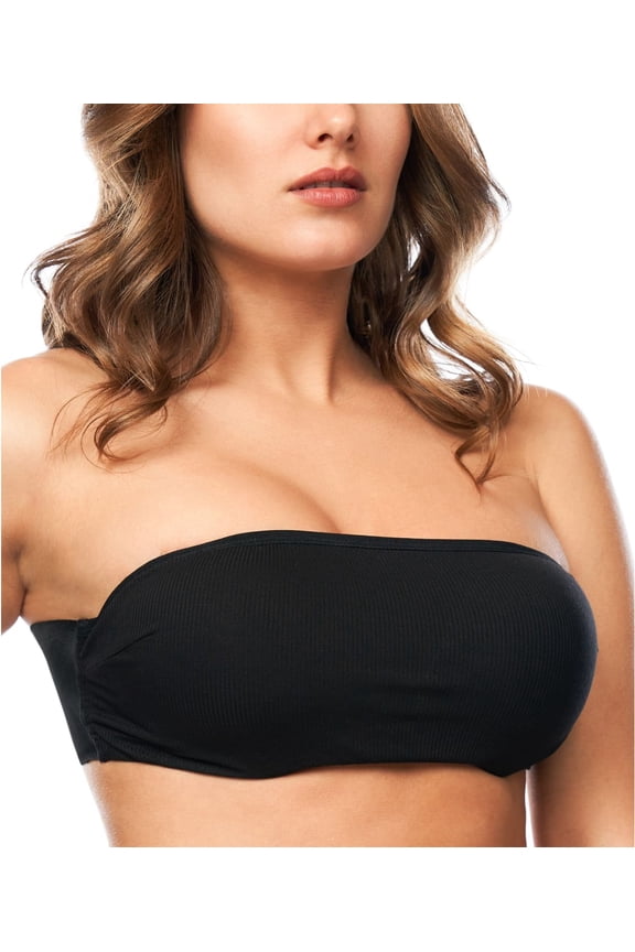 Black Backless Bandeau Wire-free Wing Bra, US 5, NWOT