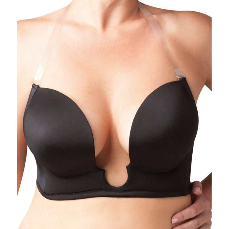 THE NATURAL Black Sexy Plunge Bra, US 6, NWOT