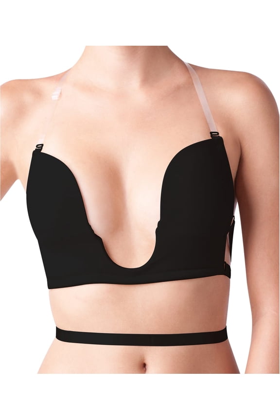Black Sexy U Plunge Wire-free Bra , US 4, NWOT