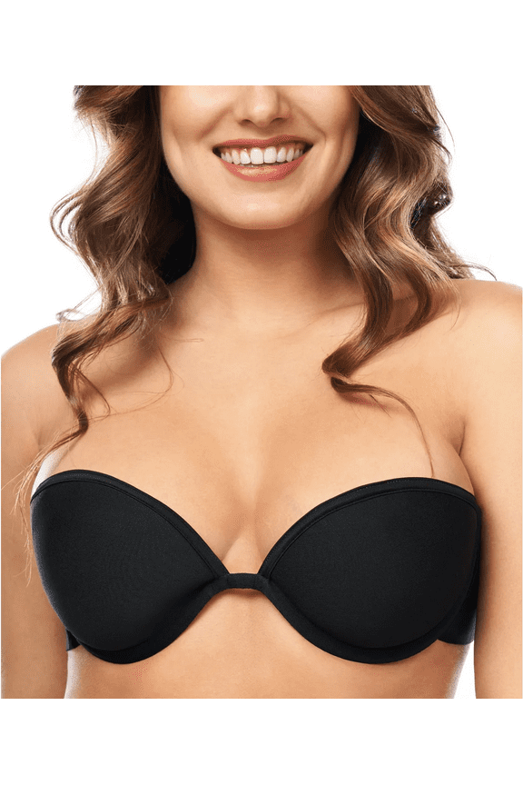 Nude/Black Strapless Reversible Wing Bra, US 4, NWOT