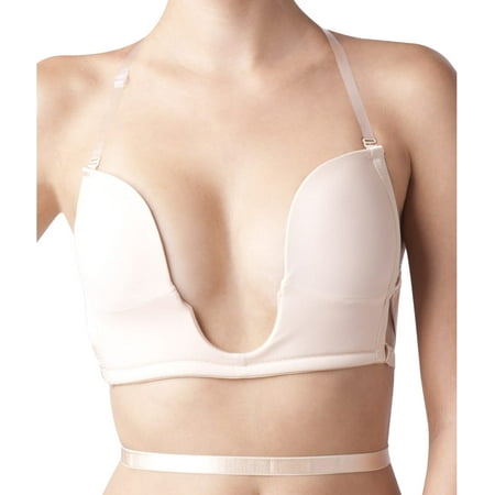 THE NATURAL Nude Full Figure Plunge Bra, US 14, NWOT