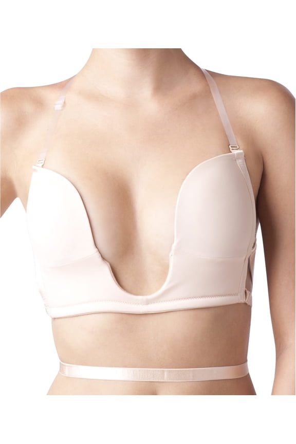 Nude Full Figure Plunge Bra, US 14, NWOT