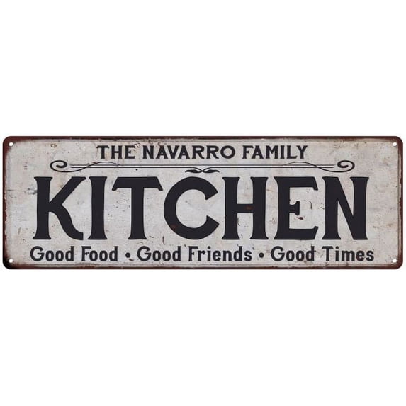 THE NAVARRO FAMILY KITCHEN Gift Chic Metal Sign 6x18 206180039389