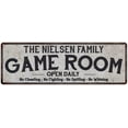 thumbnail image 1 of THE NIELSEN FAMILY Game Room Country Metal 8x24 Sign 108240042784, 1 of 1
