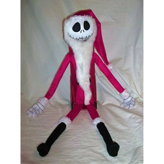 THE NIGHTMARE BEFORE CHRISTMAS " SANTA JACK SKELLINGTON " LARGE POSE-iLE PLUSH DOLL TOY 24"