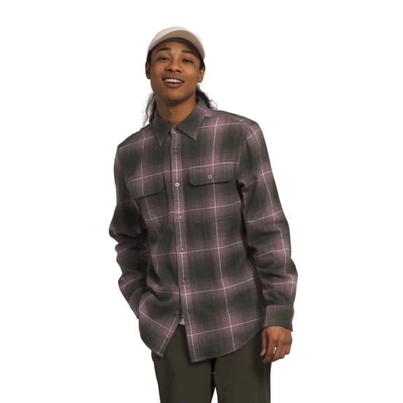 THE NORTH FACE Arroyo Flannel Shirt - Men's Fawn Grey Medium Half Dome Shadow Plaid, L