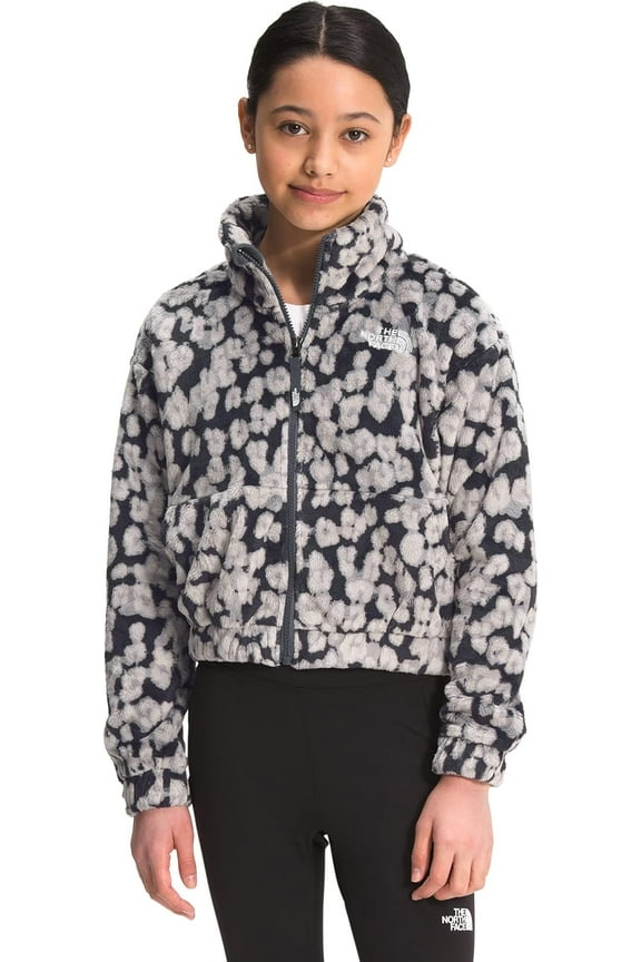 Girl's Printed Osolita Full Zip Jacket (Little Kids/Big Kids) Vanadis Grey Leopard Print LG (14-16 Big Kids)