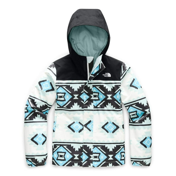 THE NORTH FACE Girls' Resolve Reflective Jacket, TNF White Tribal Geo Print, L