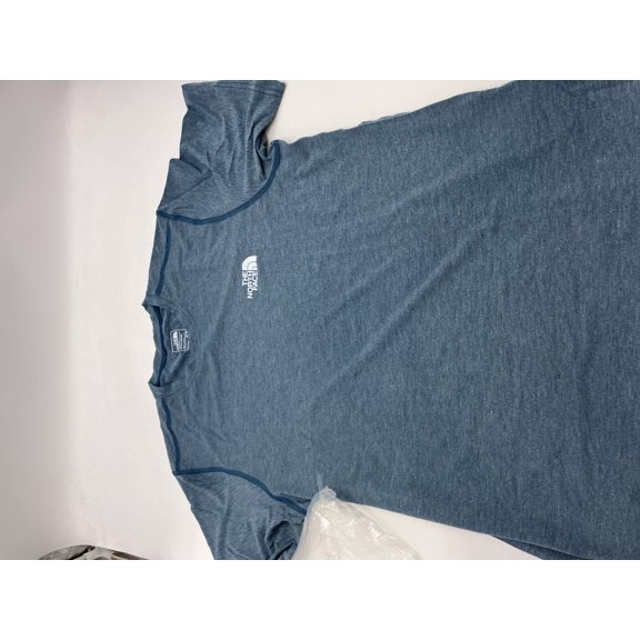 THE NORTH FACE MEN'S PRINTED WANDER SHORT SLEEVE - SIZE: M - BLUE HEATHER/ WHITE
