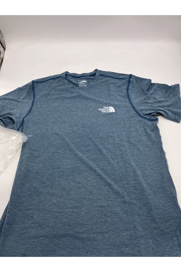 MEN'S PRINTED WANDER SHORT SLEEVE - SIZE: M - BLUE HEATHER/ WHITE
