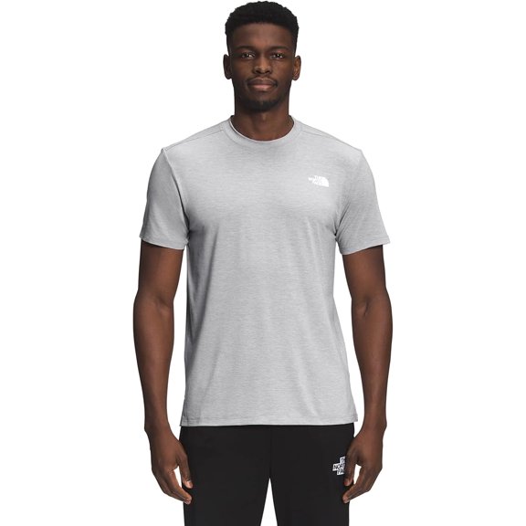 THE NORTH FACE MEN'S PRINTED WANDER SHORT SLEEVE - SIZE: MEN M - GRAY HEATHER