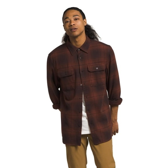 THE NORTH FACE Men's Arroyo Flannel Shirt, Coal Brown Medium Half Dome Shadow Plaid, Small