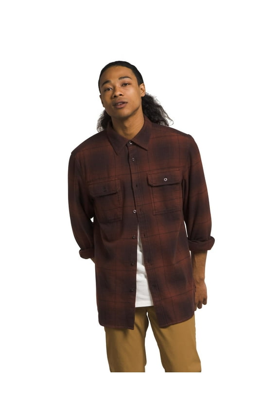 Men's Arroyo Flannel Shirt, Coal Brown Medium Half Dome Shadow Plaid, Small
