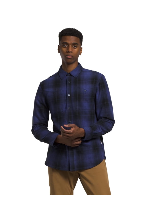 Men's Arroyo Long Sleeve Flannel Button-Down Shirt, TNF Black Medium Half Dome Shadow Plaid, Large