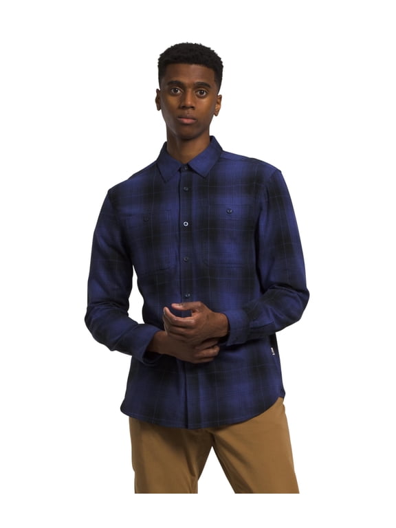 Men's Arroyo Long Sleeve Flannel Button-Down Shirt, TNF Black Medium Half Dome Shadow Plaid, Large