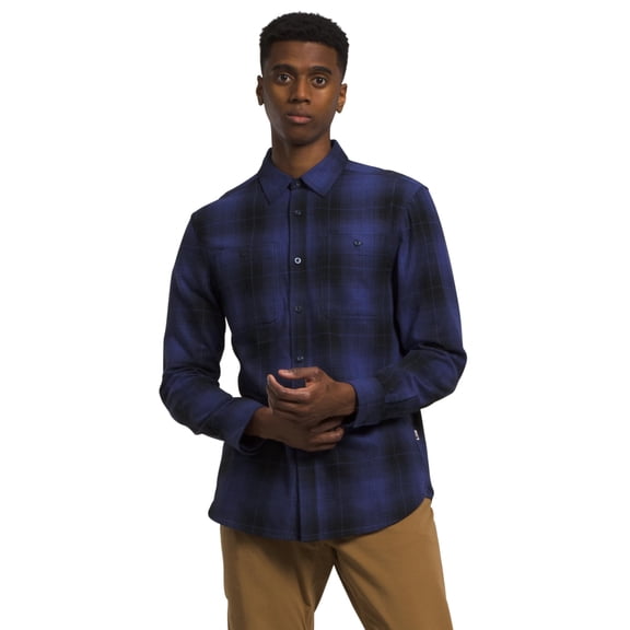 THE NORTH FACE Men's Arroyo Long Sleeve Flannel Button-Down Shirt, TNF Black Medium Half Dome Shadow Plaid, X-Large