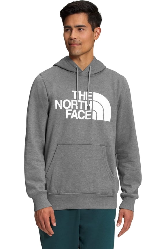 Men's Half Dome Pullover Hoodie Standard and Big Size, TNF Meld Grey Heather/TNF White, X-Large